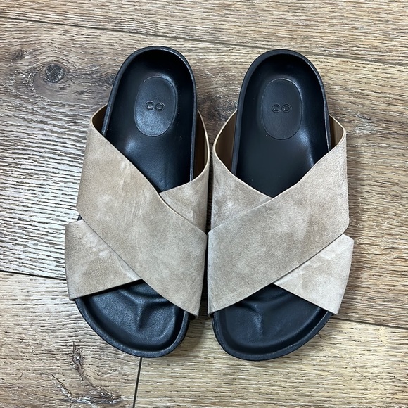 CO Collection Cross Slide in Tan Suede Size 36/6 - Picture 2 of 9